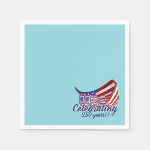 celebrating USA 250 stars and stripes napkins