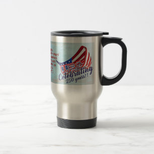 celebrating USA 250 stars and stripes travel mug