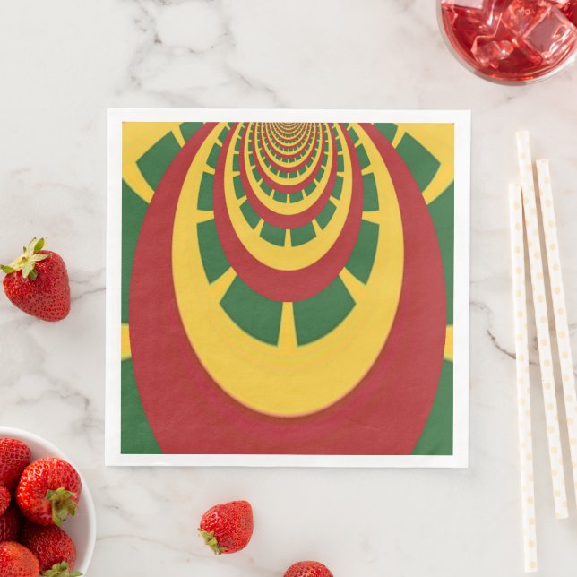 Celebrating With Colours Red Golden Green Napkin (Insitu)