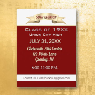 Celebration! 50th Class Reunion Invitation Postcard