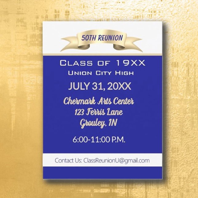 Celebration!  50th Class Reunion Invitation Postcard (Creator Uploaded)