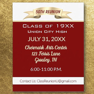 Celebration! 50th Class Reunion Invitation Postcard