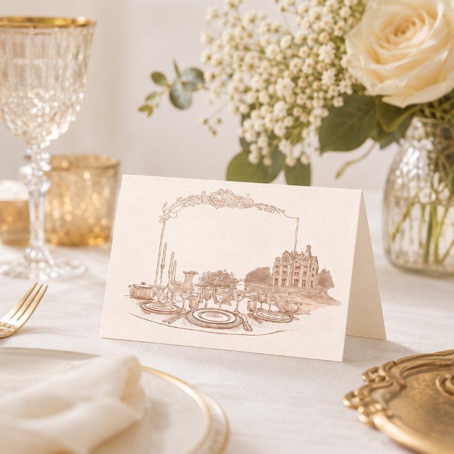 Celebration at the Manor Custom Folded Place Card (Creator Uploaded)