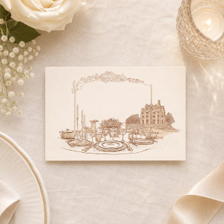 Celebration at the Manor Custom Place Card