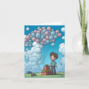 Celebration, balloon, birthday theme card