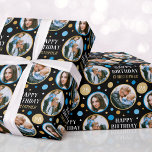 Celebration Birthday Custom Photo Blue Wrapping Paper<br><div class="desc">Celebrate a special birthday with this personalized photo wrapping paper. Both the name and birthday age can also be customized to make it truly unique.</div>