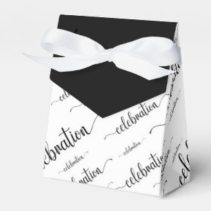 Celebration black on white favor box