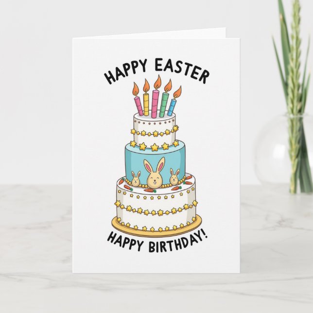Celebration Cake Happy Easter Card (Front)