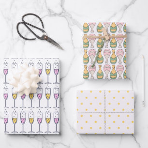Celebration Champagne  Wrapping Paper Sheet