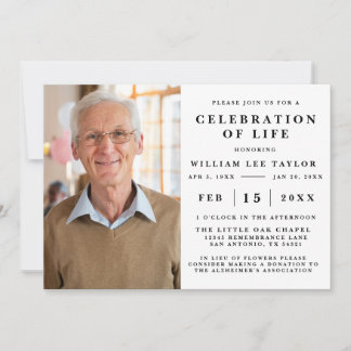 CÉLÉBRATION CLASSIQUE DE LA VIE INVITATION MÉMORIA