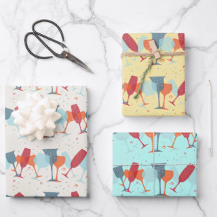 Celebration Cocktails Design  Wrapping Paper Sheet