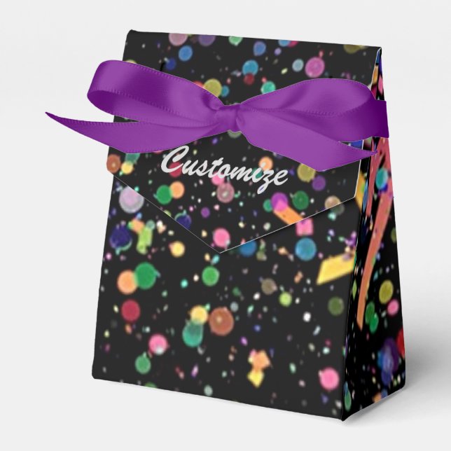 Celebration Confetti Pattern Favour Box (Front Side)