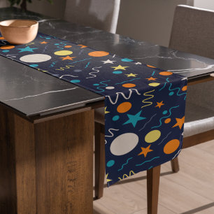 Celebration Confetti Shapes Long Table Runner