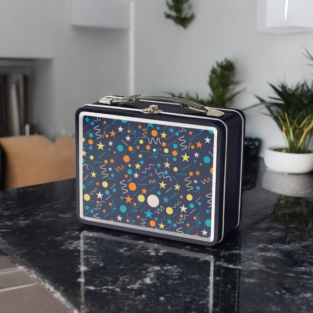 Celebration Confetti Shapes Metal Lunch Box (Lunchbox )