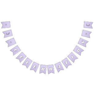 Celebration Cute Lavender Purple Funky Lettering Bunting Flags