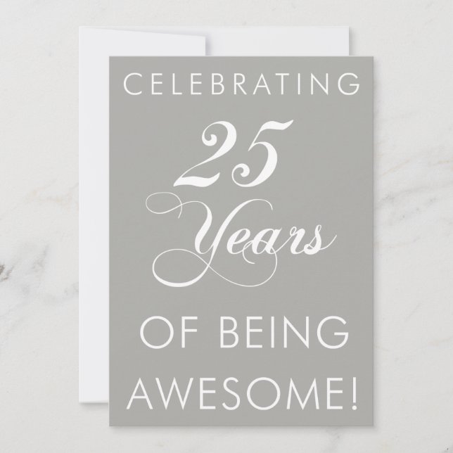 Célébration De 25 Ans D'Être Un Invitation Impress (Devant)