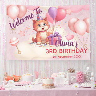 Célébration de chats Kitty Bannière d'anniversaire
