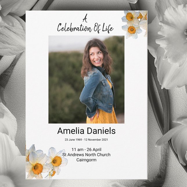 Célébration De La Daffodile Blanche Du Carte photo (Créateur téléchargé)