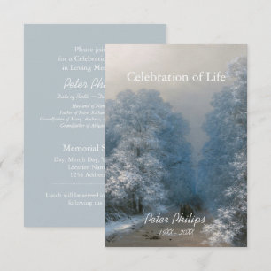 Célébration de la vie en hiver 2 Faire-part funéra