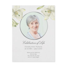 Célébration de la vie Floral Lily Photo Invitation