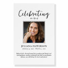 Célébration de la vie Grande photo Bienvenue funér