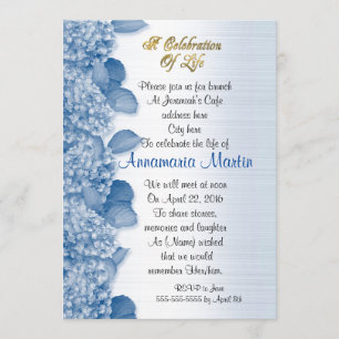 Célébration de la vie Invitation hydrangea