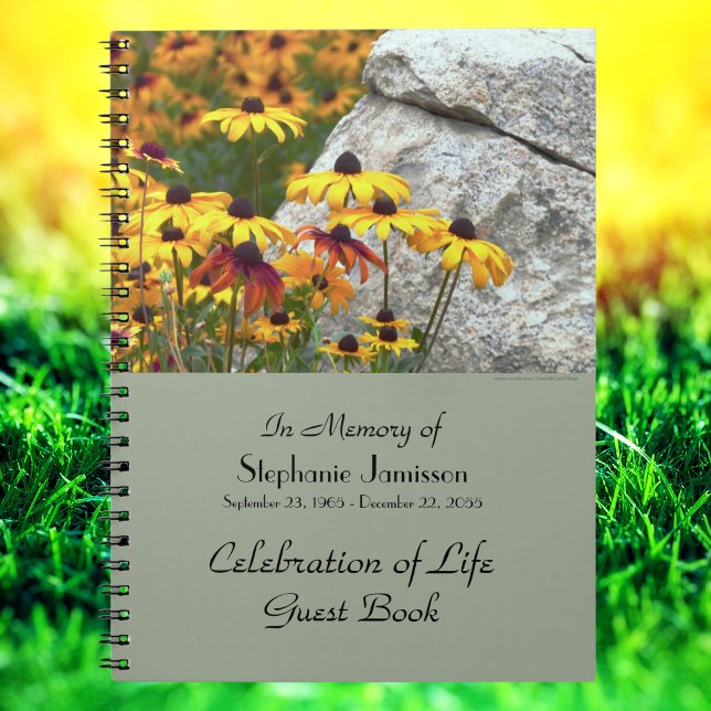 Célébration de la vie Invité Nom du livre Fleurs j (Créateur téléchargé)