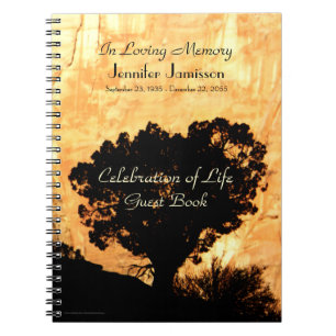 Célébration de la vie Livre d'invité Arbre solitai