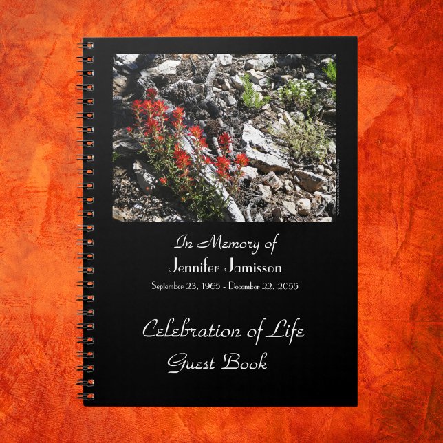 Célébration de la vie Livre d'invité, Fleurs rouge (Créateur téléchargé)