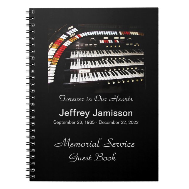 Célébration de la vie Livre d'invité, Orgue antiqu (Devant)