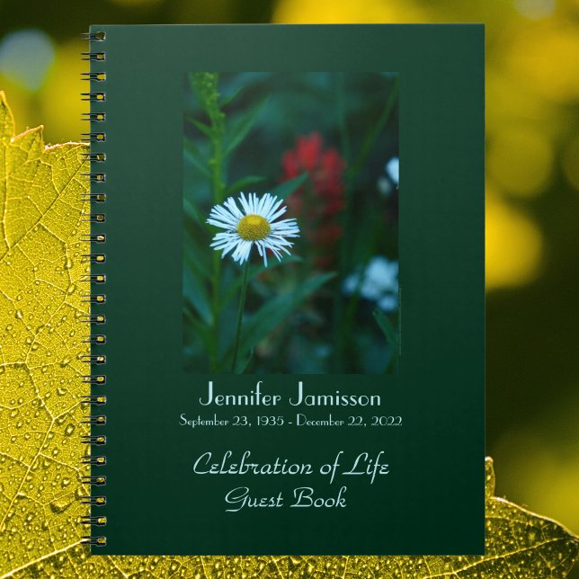 Célébration de la vie Livre d'invité, White Daisy  (Créateur téléchargé)