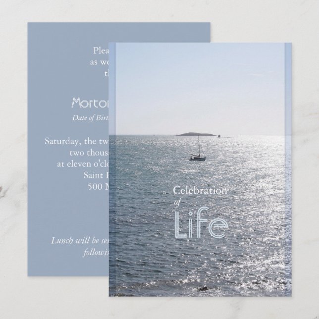 Célébration de la vie marine 3 Invitations (Devant / Derrière)