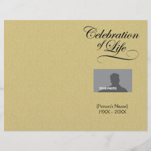 Célébration de la vie Memorial Programme or damask