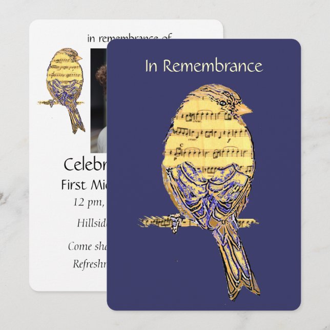 Célébration de la vie Service Invitation Musique C (Devant / Derrière)