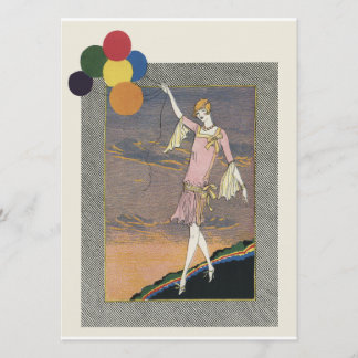 Celebration deco flapper party invitation