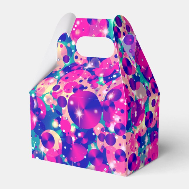 Celebration Dots-4-PARTY FAVOR BOX,gable Box (Front Side)