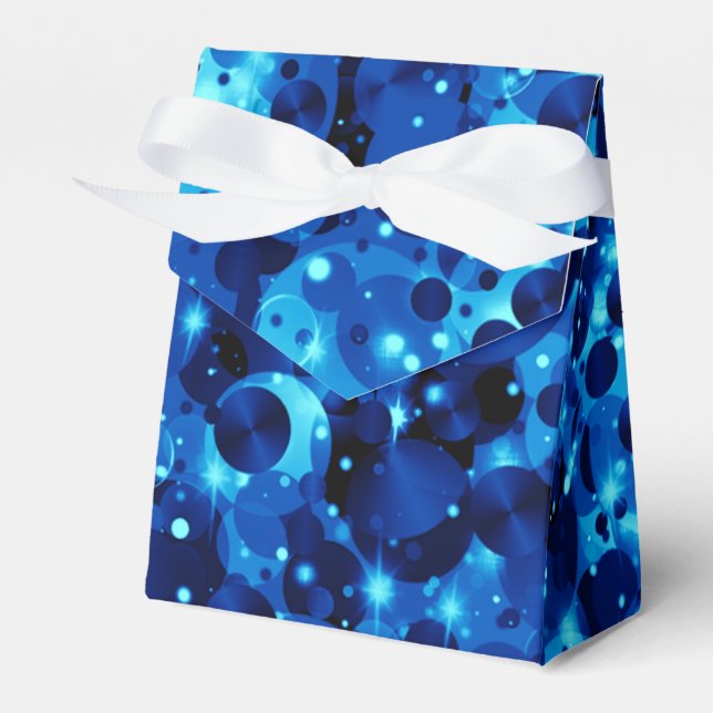 Celebration Dots-7-Blue-Tent Favor Box (Front Side)