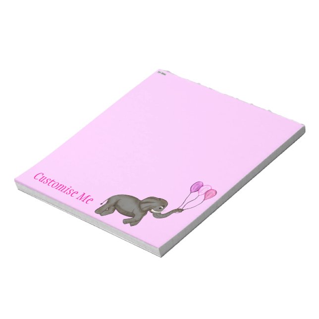 Celebration Elephant (Pink) Notepad (Rotated)