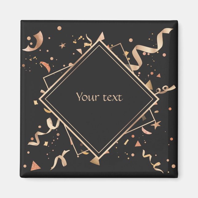 Celebration gold and black template magnet (Front)
