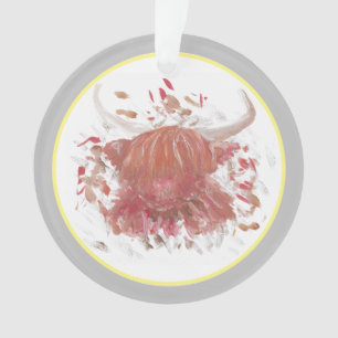 Celebration Highland Cow Happy Scottish Grey Ornam Ornament