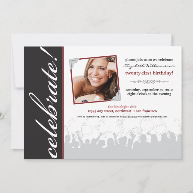 Célébration ! Invitation à la fête d'anniversaire  (Devant)