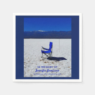 Celebration Life Blue Chair in White Sand  Napkin