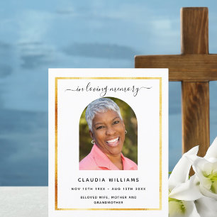 Celebration life funeral black arch photo program