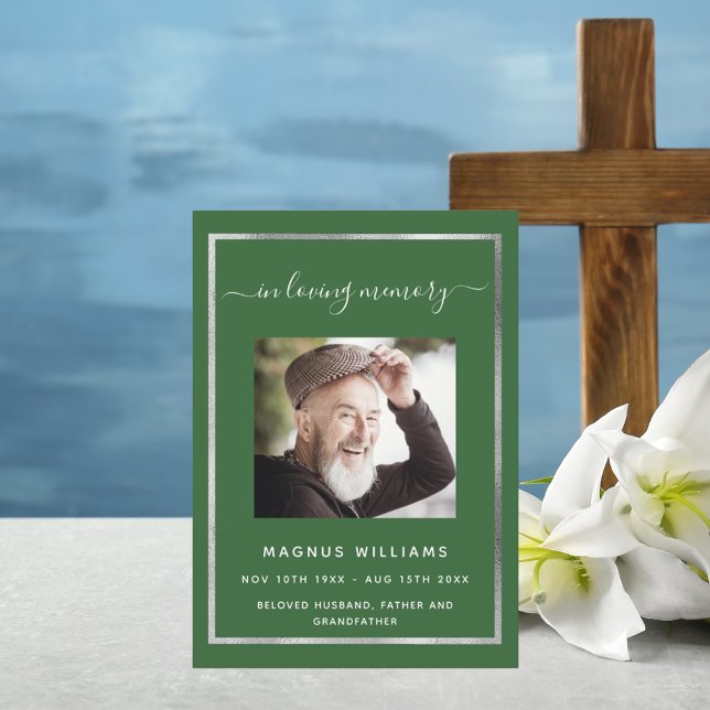 Celebration life funeral green photo program (Creator Uploaded)