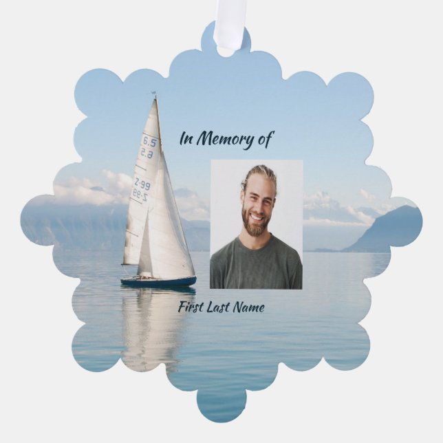 Celebration Life Keepsake  Sailor Sailboat Sailing Ornament Card (Front)