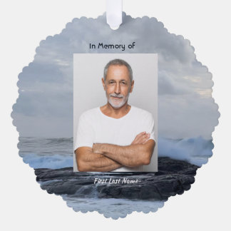 Celebration Life Keepsake Storm Ocean Ornament Card