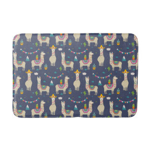 Celebration Llama Pattern Bath Mat