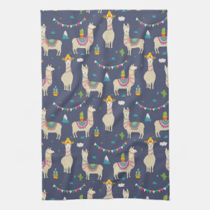 Celebration Llama Pattern Kitchen Towel