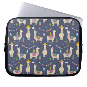 Celebration Llama Pattern Laptop Sleeve