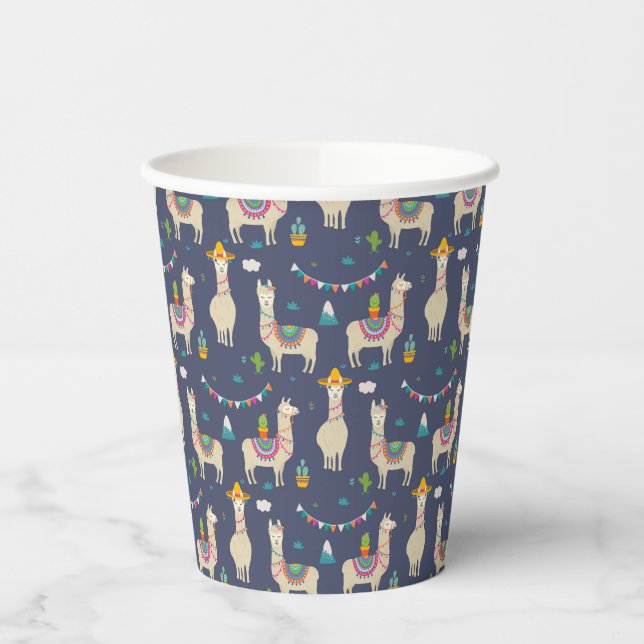 Celebration Llama Pattern Paper Cups (Left)